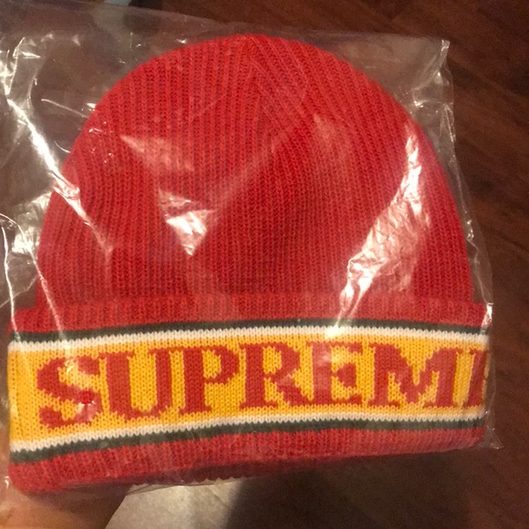 supreme cuff logo beanie